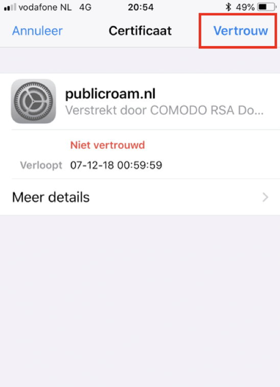 niet vertrouwd certificaat niet vertrouwd certificaat